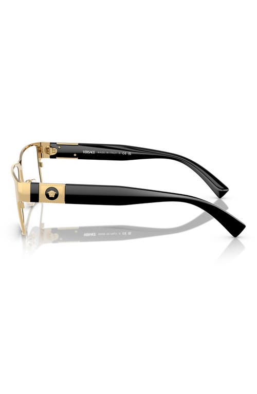 Versace 57mm Rectangular Optical Glasses In Gold