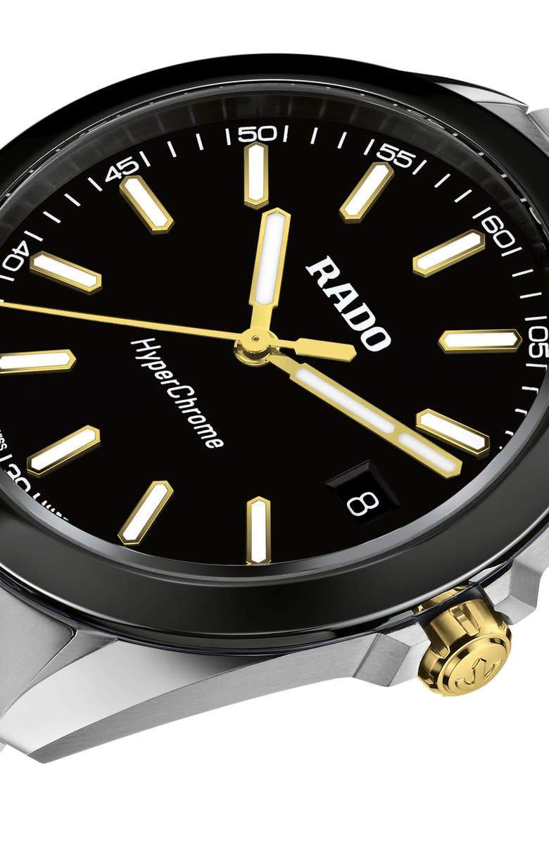RADO HyperChrome Bracelet Watch, 41.5mm, Alternate, color, Black