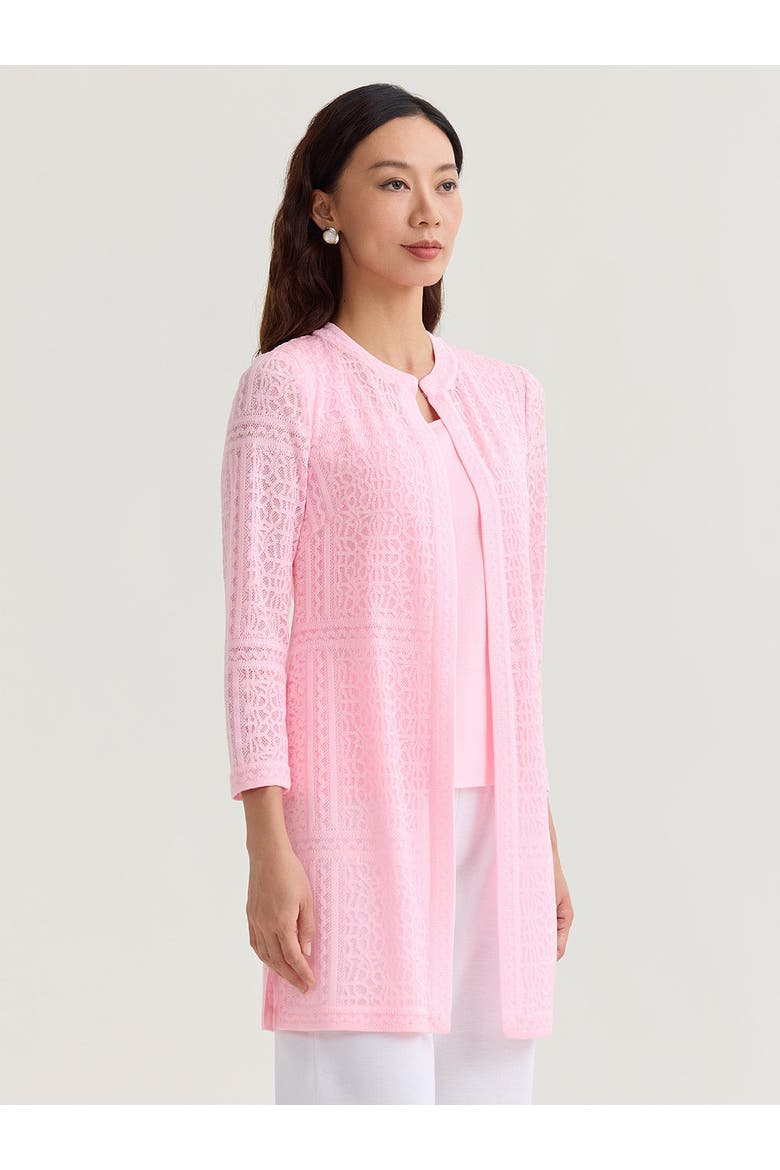 Heritage Tonal Burnout Knit Jacket, Alternate, color, Pink