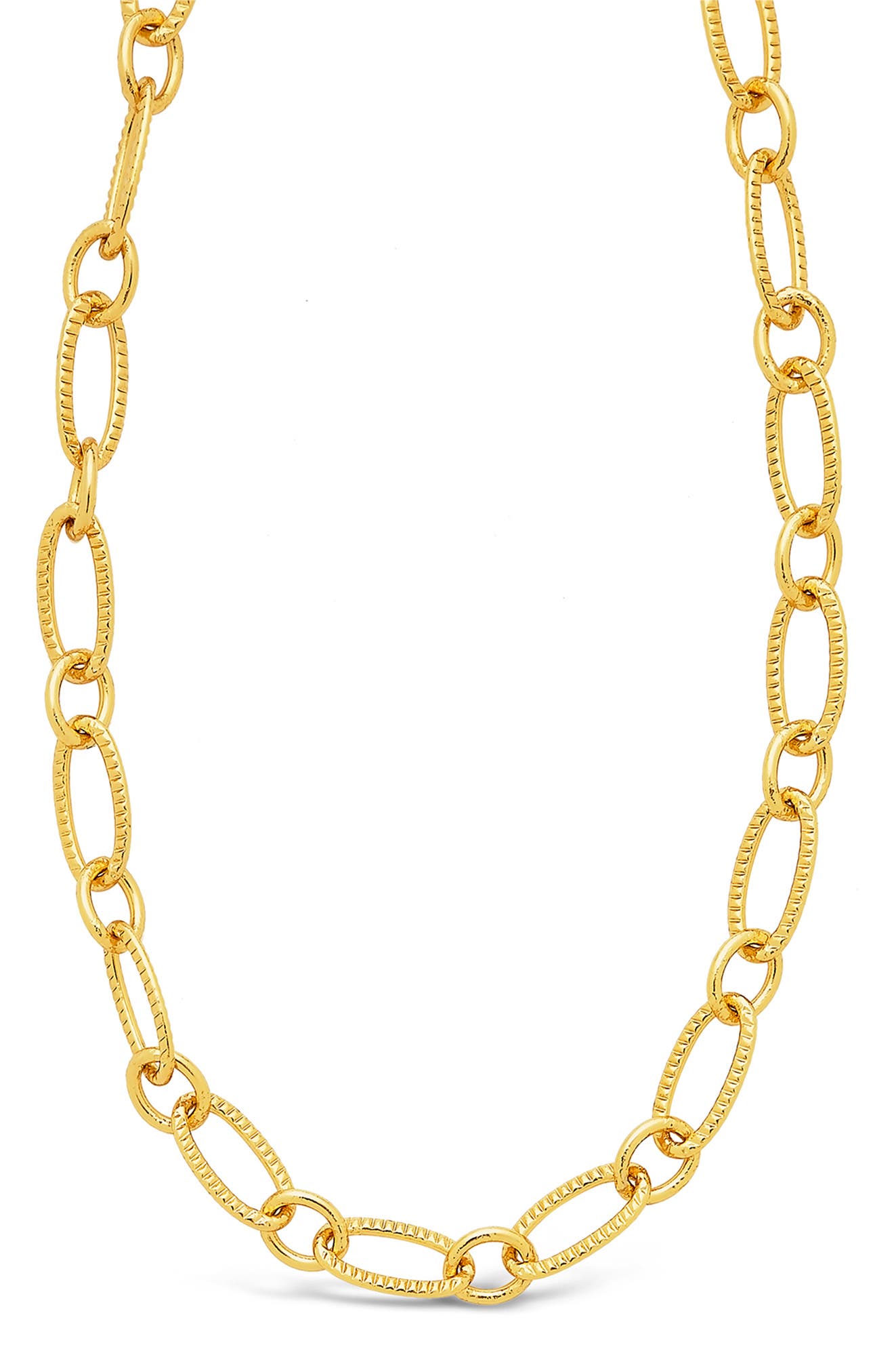 Sterling Forever Textured Oval Link Chain
