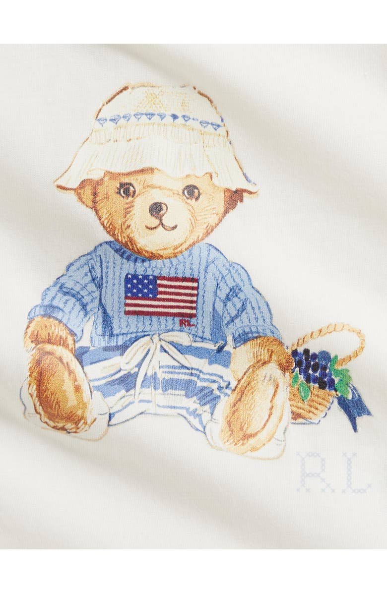 Ralph Lauren Peplum Jersey T-Shirt & Shorts Set, Alternate, color, Deck Wash White