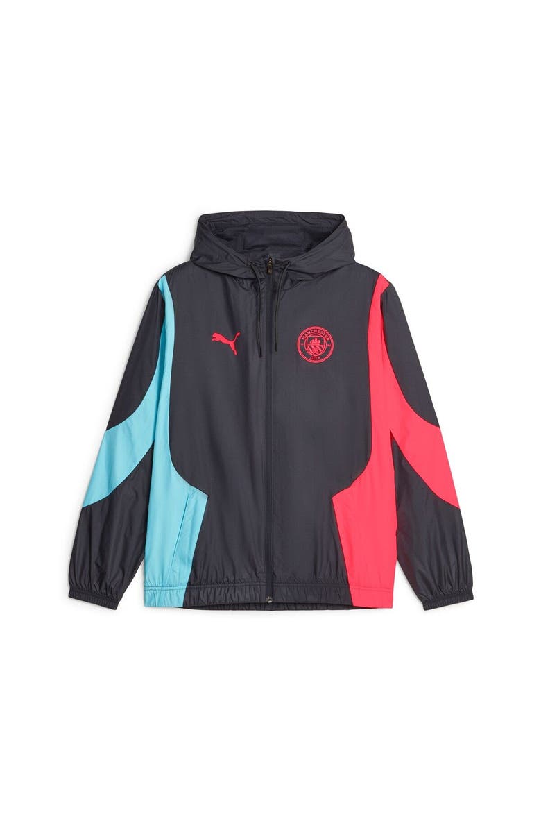 PUMA Men's Puma  Black Manchester City 2023/24 Pre-Match Anthem Full-Zip Hoodie Jacket, Alternate, color, Black