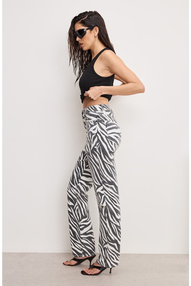 Icon High Waist Straight Leg Jeans, Alternate, color, CLOUD WHITE ZEBRA002