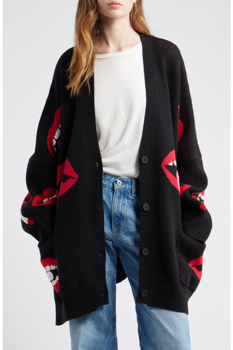 Dressed in Lala Smoking Mouth Oversize Cardigan (Women) | Nordstrom