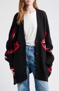Dressed in Lala Smoking Mouth Oversize Cardigan