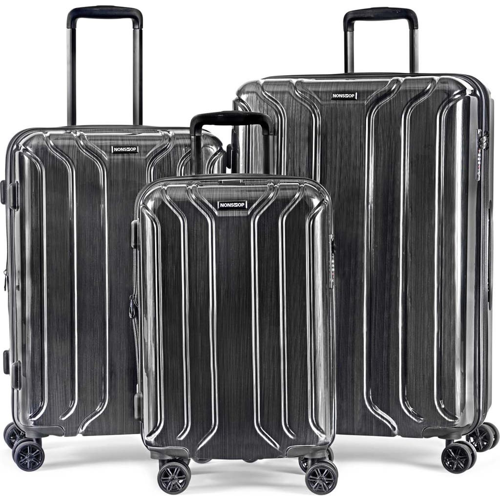 Nonstop New York Elite 3-piece Expandable Spinner Luggage Set And 3-piece Packing Cube Set In Charcoal