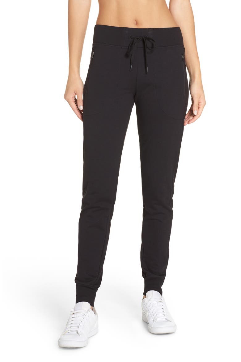 Taryn Luxe Pocket Joggers, Main, color, BLACK