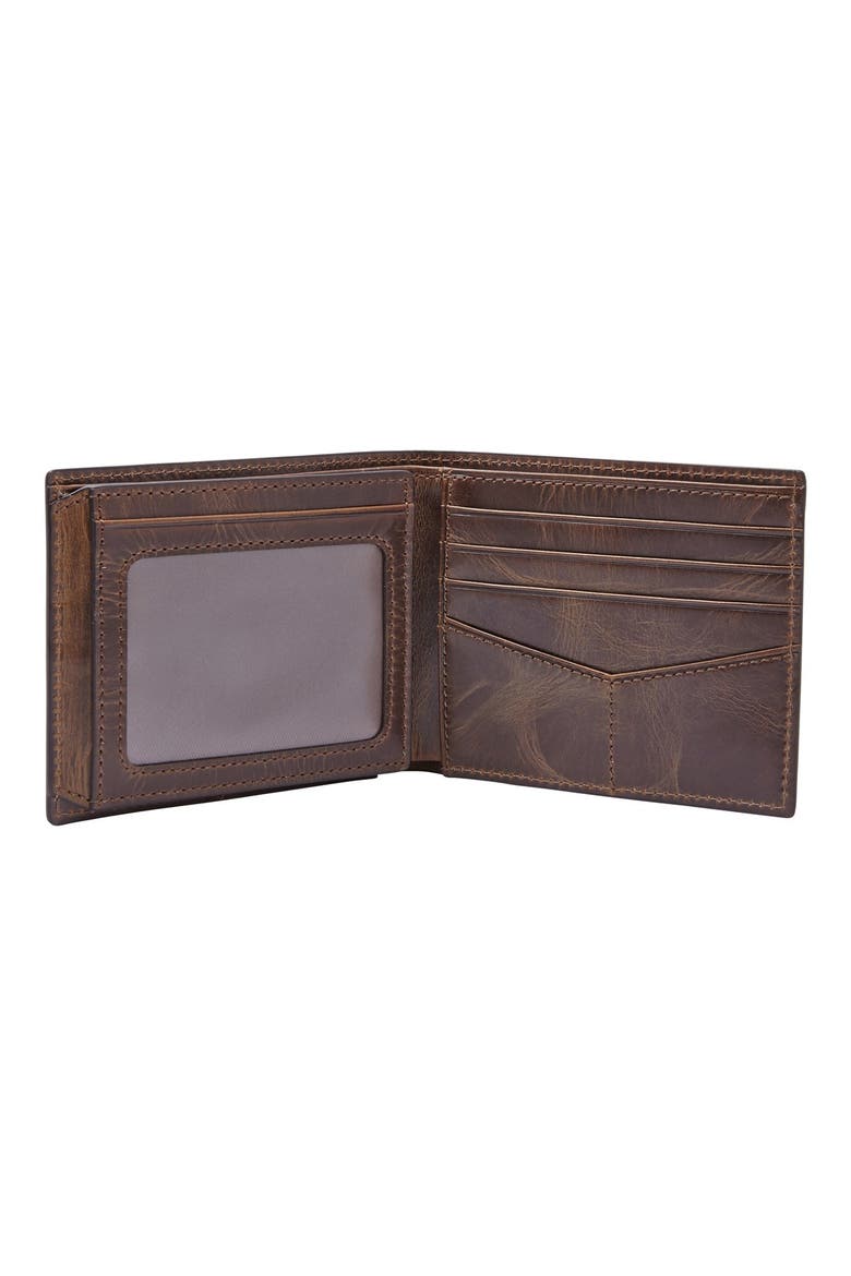 Derrick RFID Leather Bifold Wallet, Alternate, color, DARK BROWN