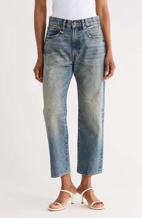 High Waist Ankle Boyfriend Jeans (Clinton Blue)