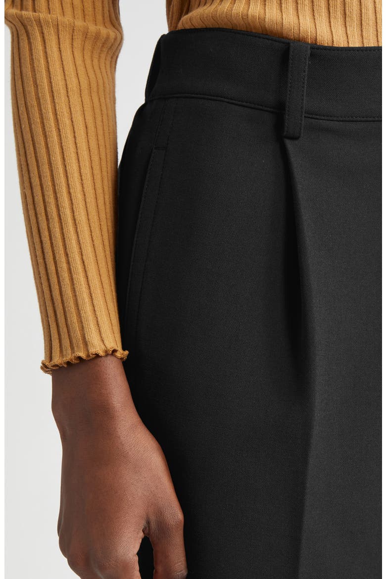 Pleated Pull-On Tapered Leg Pants, Alternate, color, BLACK