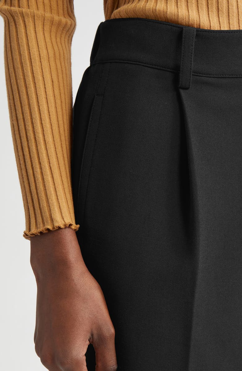 Vince Pleated Pull-On Tapered Leg Pants, Alternate, color, Black