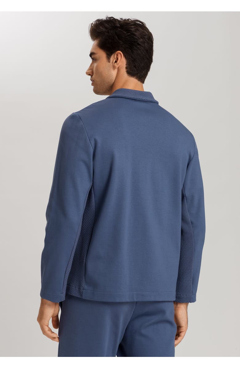 Hanro Smartwear Cotton Zip-Up Jacket, Alternate, color, Vintage Indigo