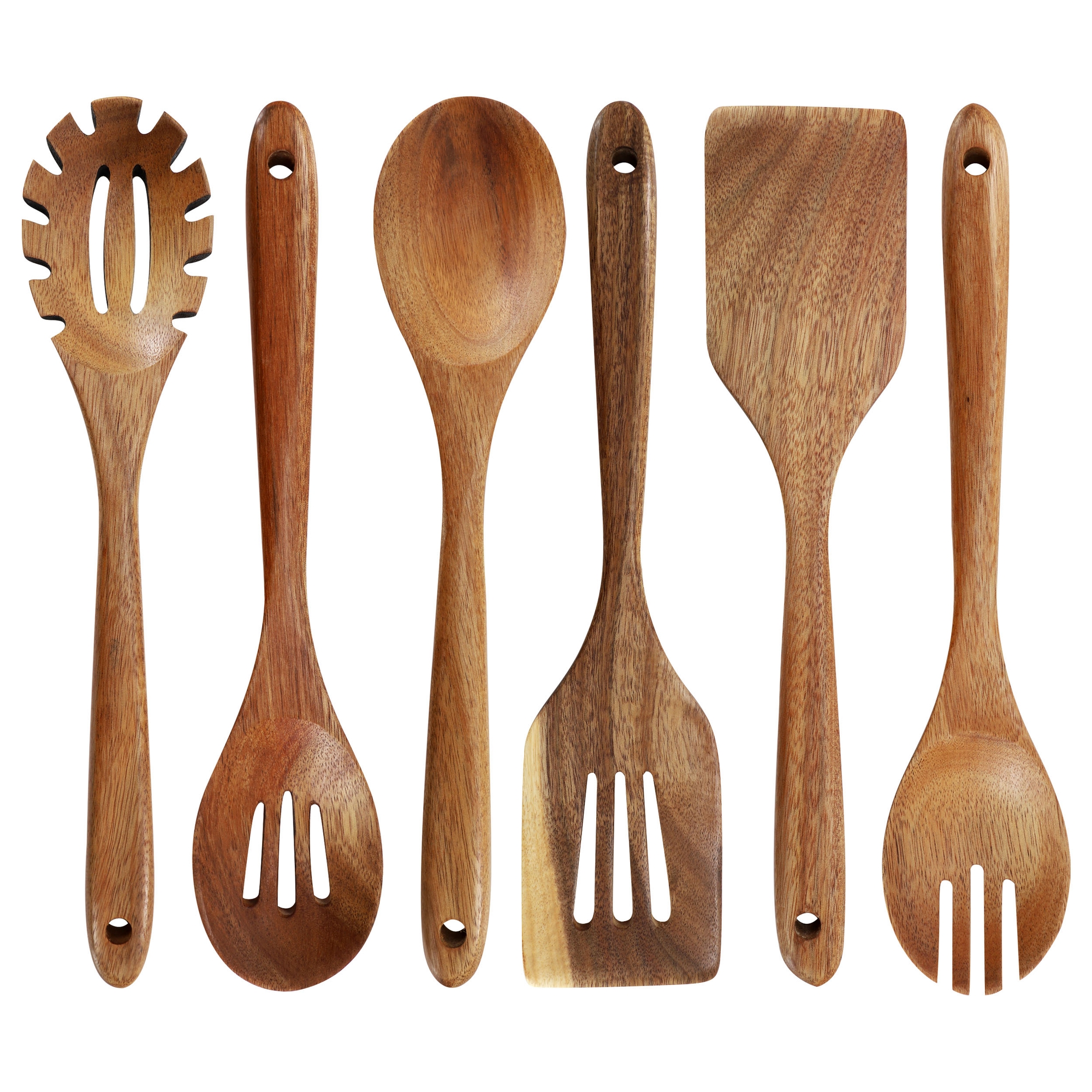 Megachef 6 Piece Acacia Wood Kitchen Utensil Set - Acacia