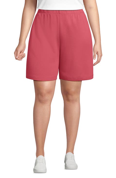 Plus Size  Sport Knit High Rise Shorts