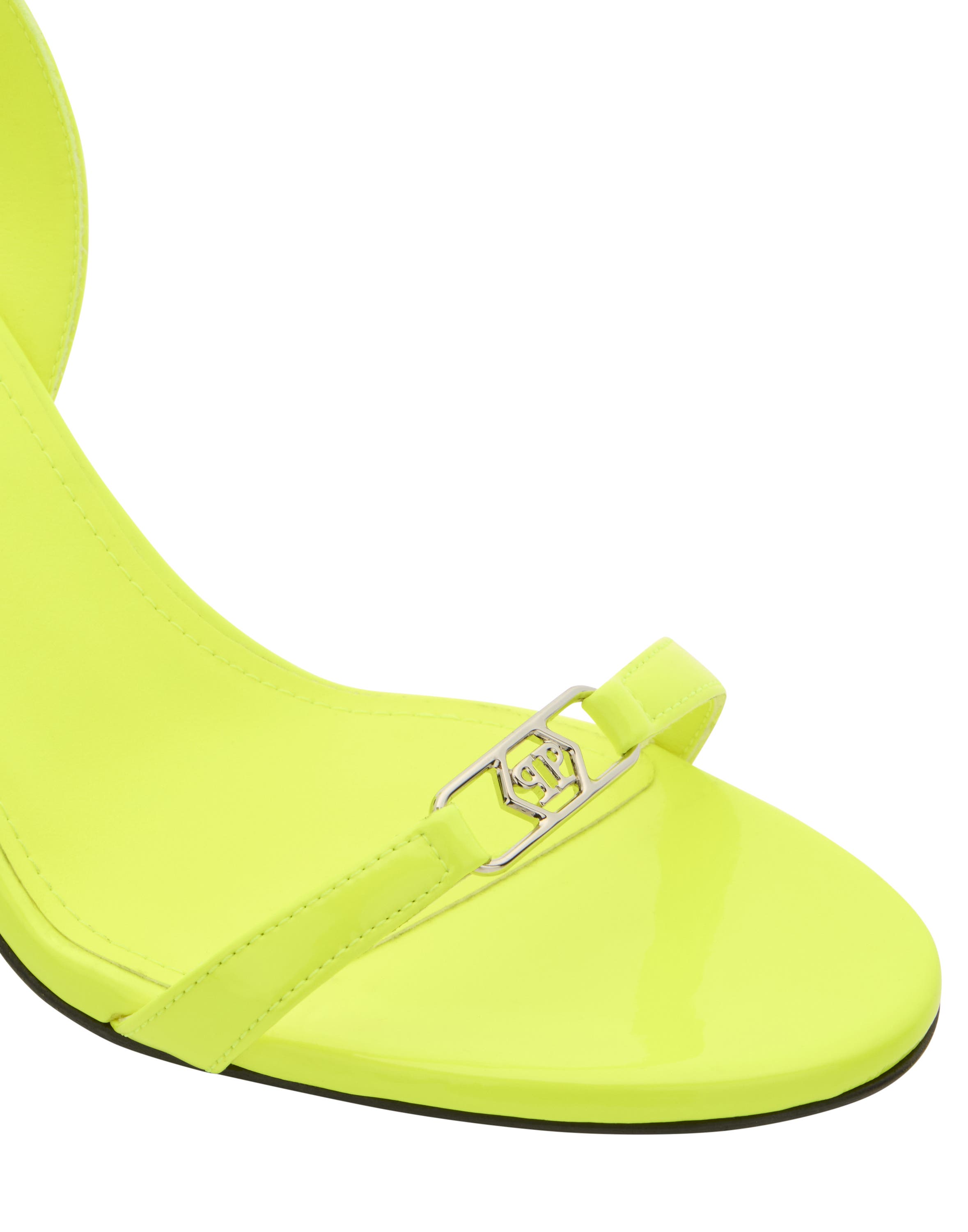 High Heels Sandals Fluo Hexagon Women, Alternate, color, yellowfluo