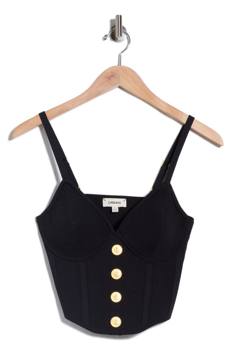 Artemis Knit Corset, Alternate, color, BLACK/ GOLD