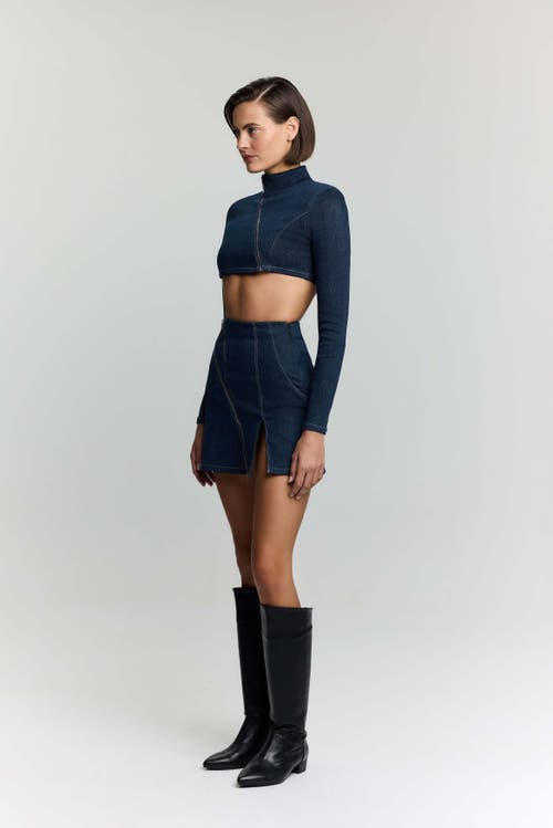 Jendue Us Spin Denim Skirt In Blue