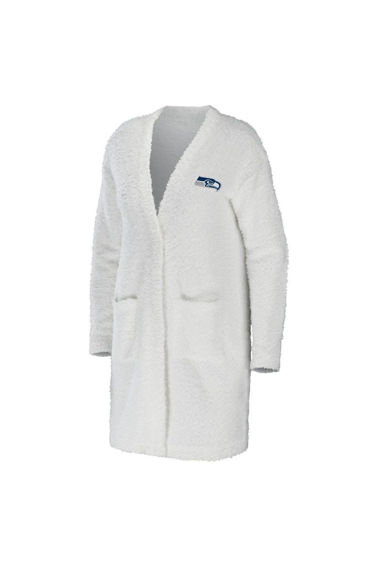 Women's WEAR by Erin Andrews Cream Seattle Seahawks Cozy Lounge Cardigan Sweater, Alternate, color, Cream