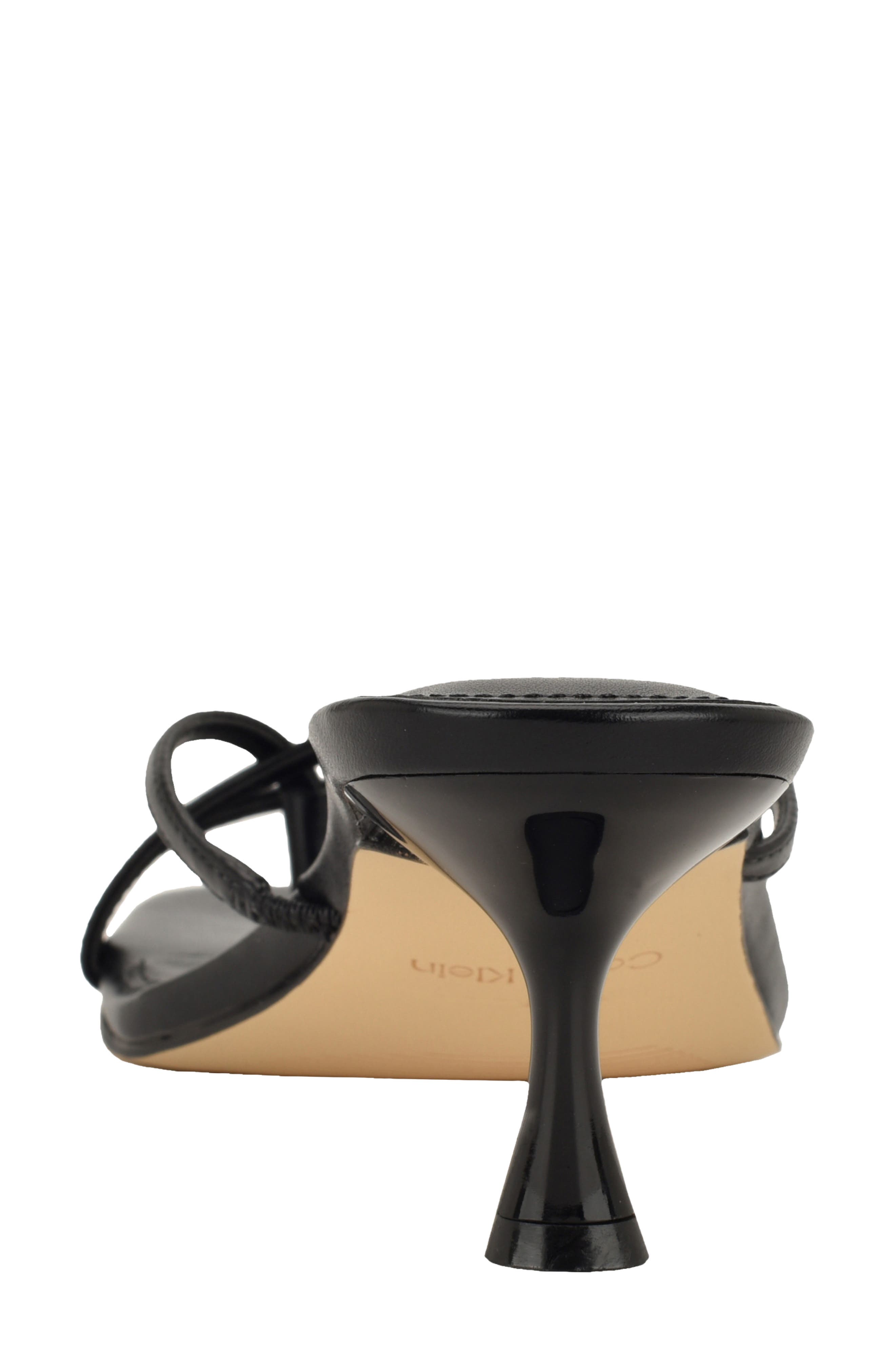 Calvin Klein Axella Toe Loop Sandal, Alternate, color, Black