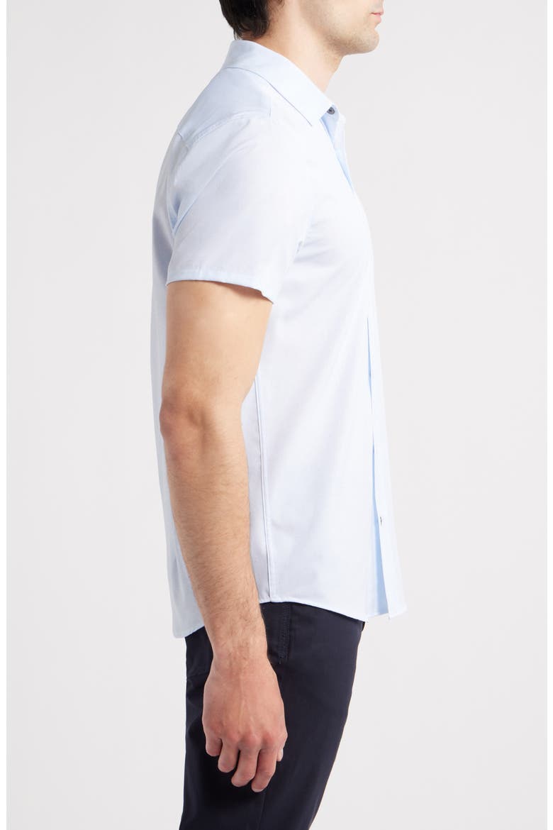 Trim Fit Short Sleeve Performance Button-Up Shirt, Alternate, color, LIGHT BLUE