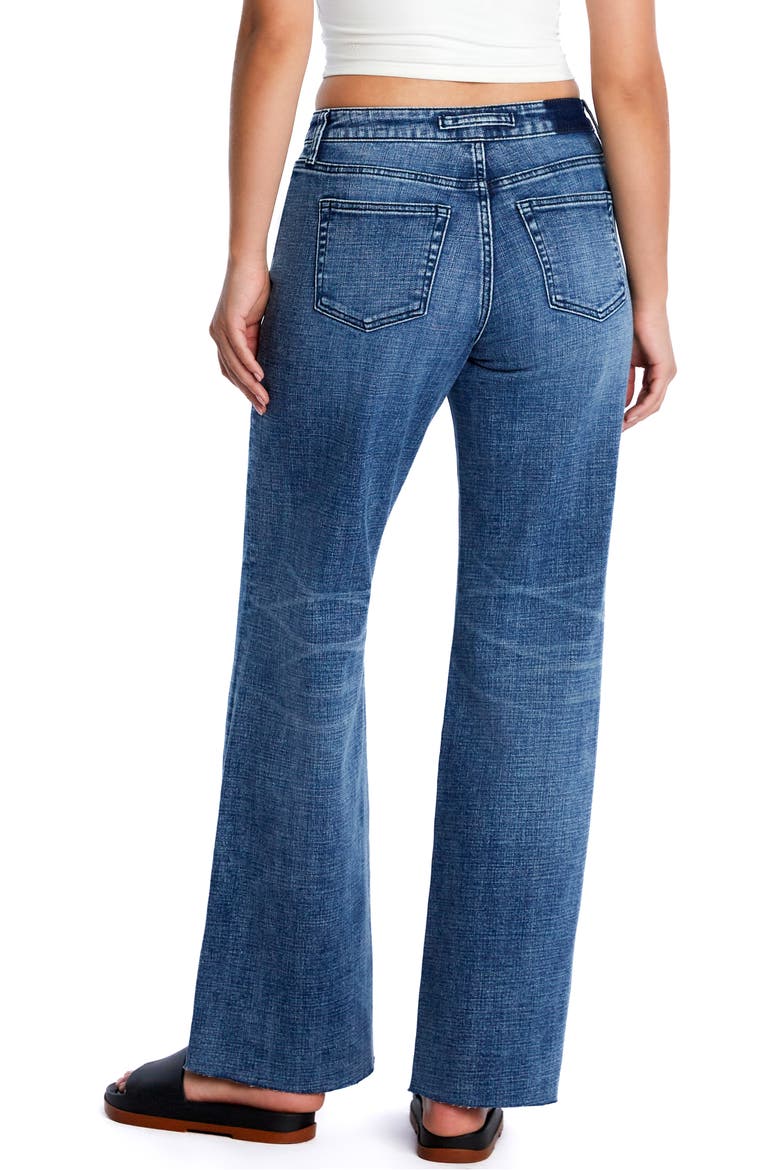 Flat Front Wide Leg Jeans, Alternate, color, LAKE MICHIGAN