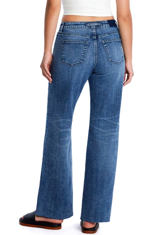 Hint Of Blu Flat Front Wide Leg Jeans In Lake Michigan