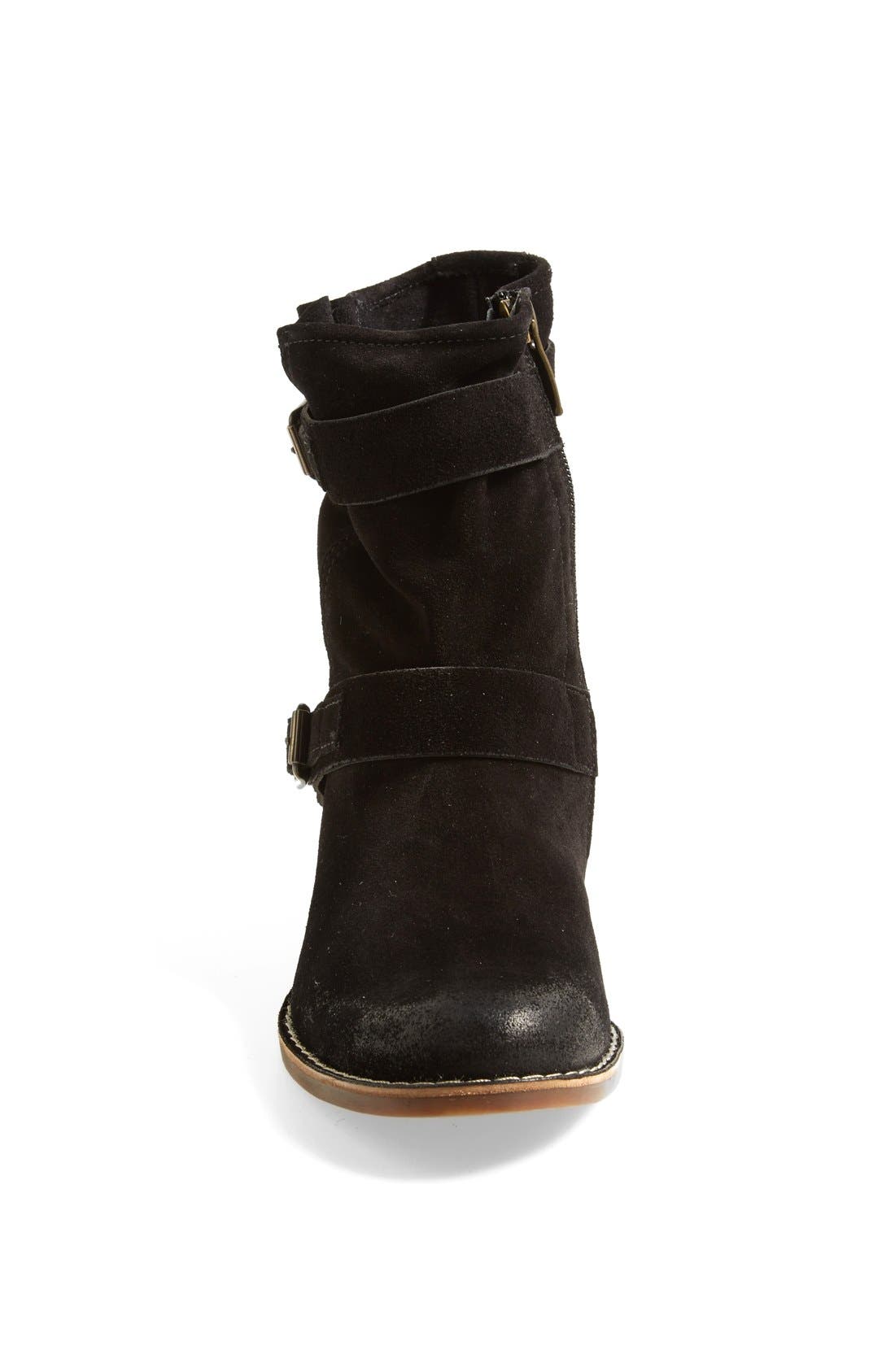 Paul Green 'Ally' Belted Suede Moto Boot, Alternate, color, 