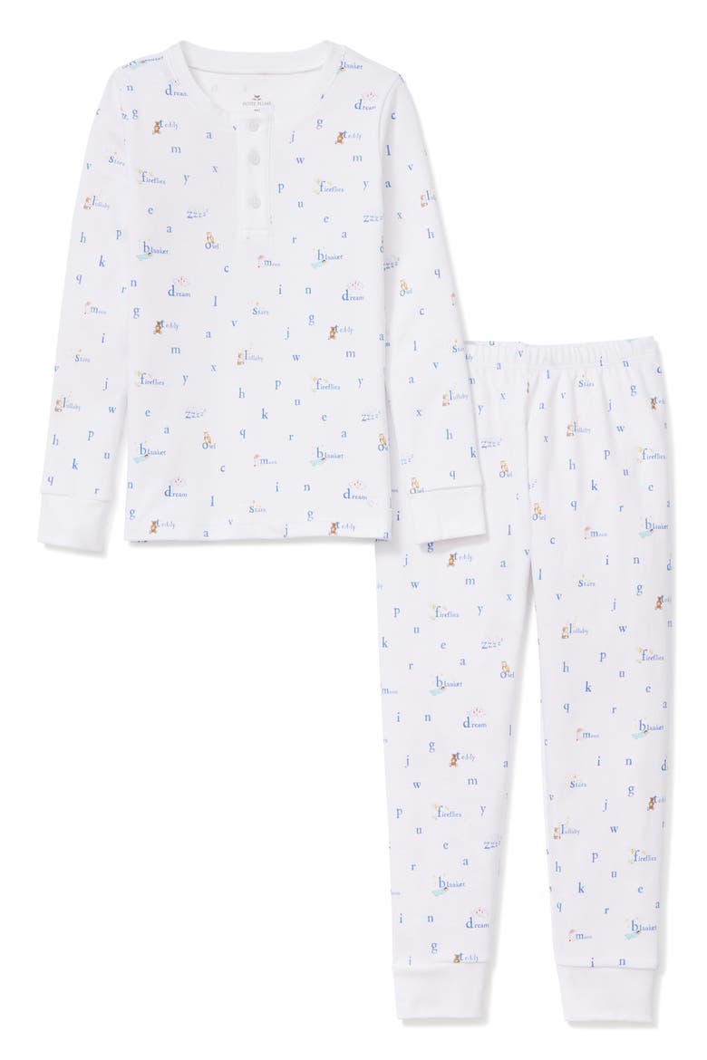 Fitted Two-Piece Pima Cotton Pajamas, Main, color, WHITE MULTI