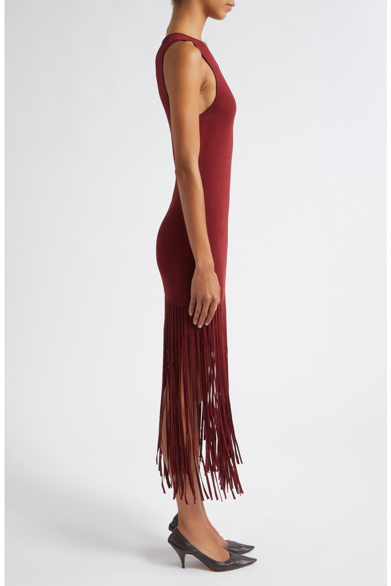 Margaux Racer Fringe Minidress, Alternate, color, OXBLOOD