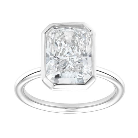 Nerina 14K Gold Radiant Bezel Lab Grown Diamond Solitaire Engagement Ring - 5 Cts