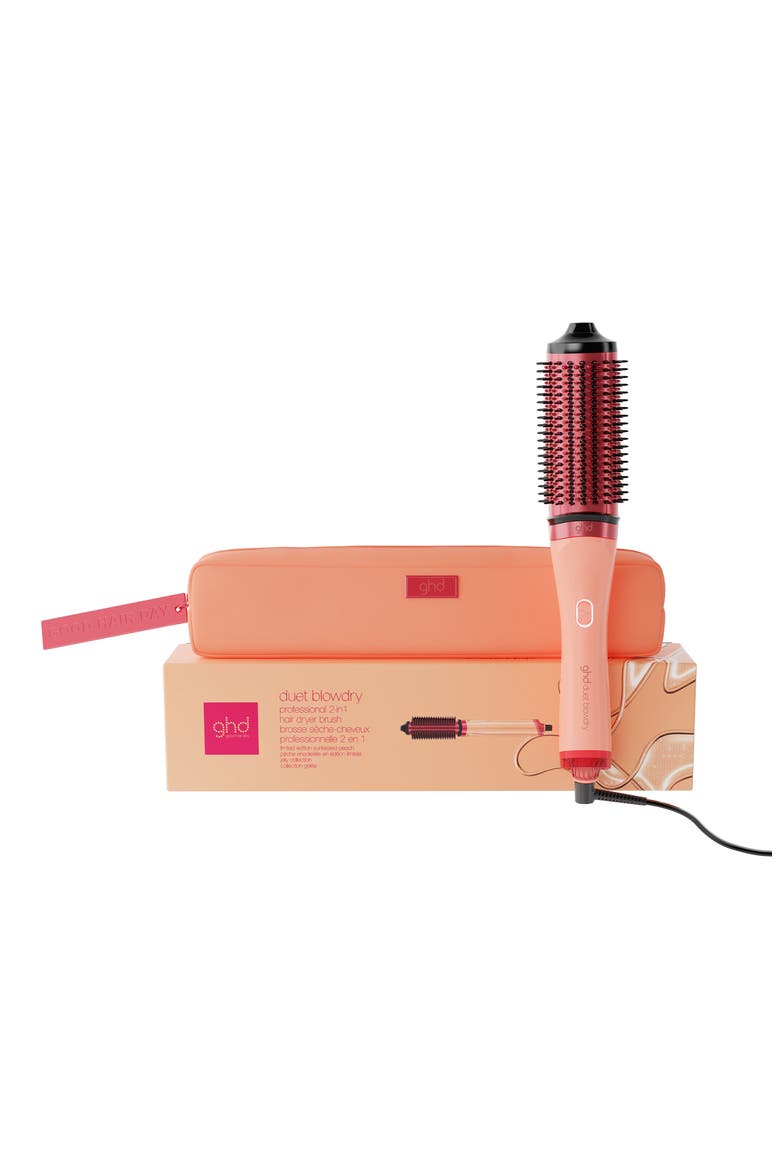 Duet Blowdry 2-in-1 Hair Dryer Brush in Sun-Kissed Peach, Main, color, PEACH