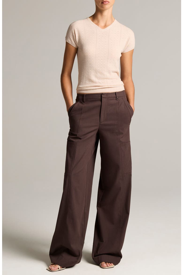 Pointelle V-Neck Sweater, Alternate, color, BLUSH CLOUD