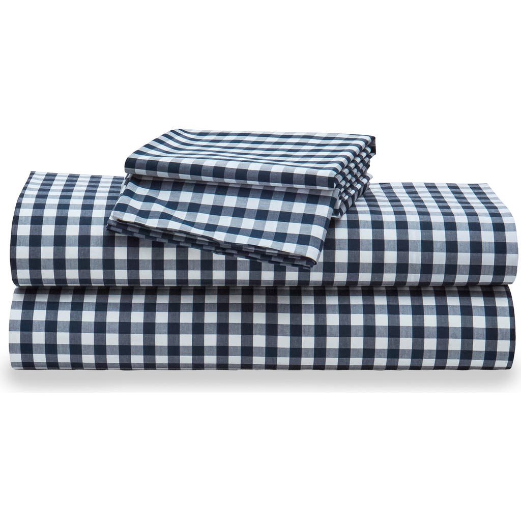 Petite Plume Signature Collection Gingham Sheet Set In Blue