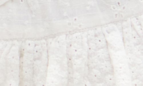 Bdg Urban Outfitters Tilly Tiered Eyelet Cotton Miniskirt In White