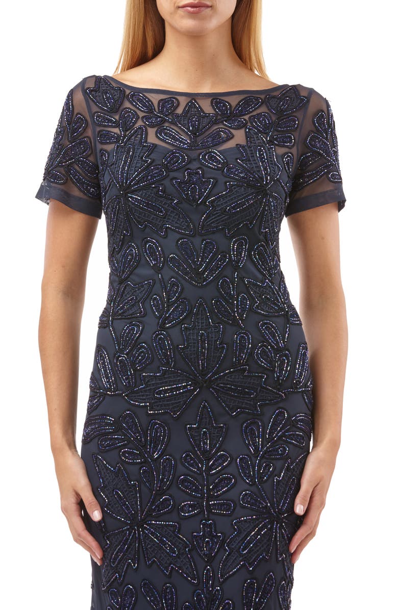 JS Collections Beaded Soutache Evening Gown, Alternate, color, 