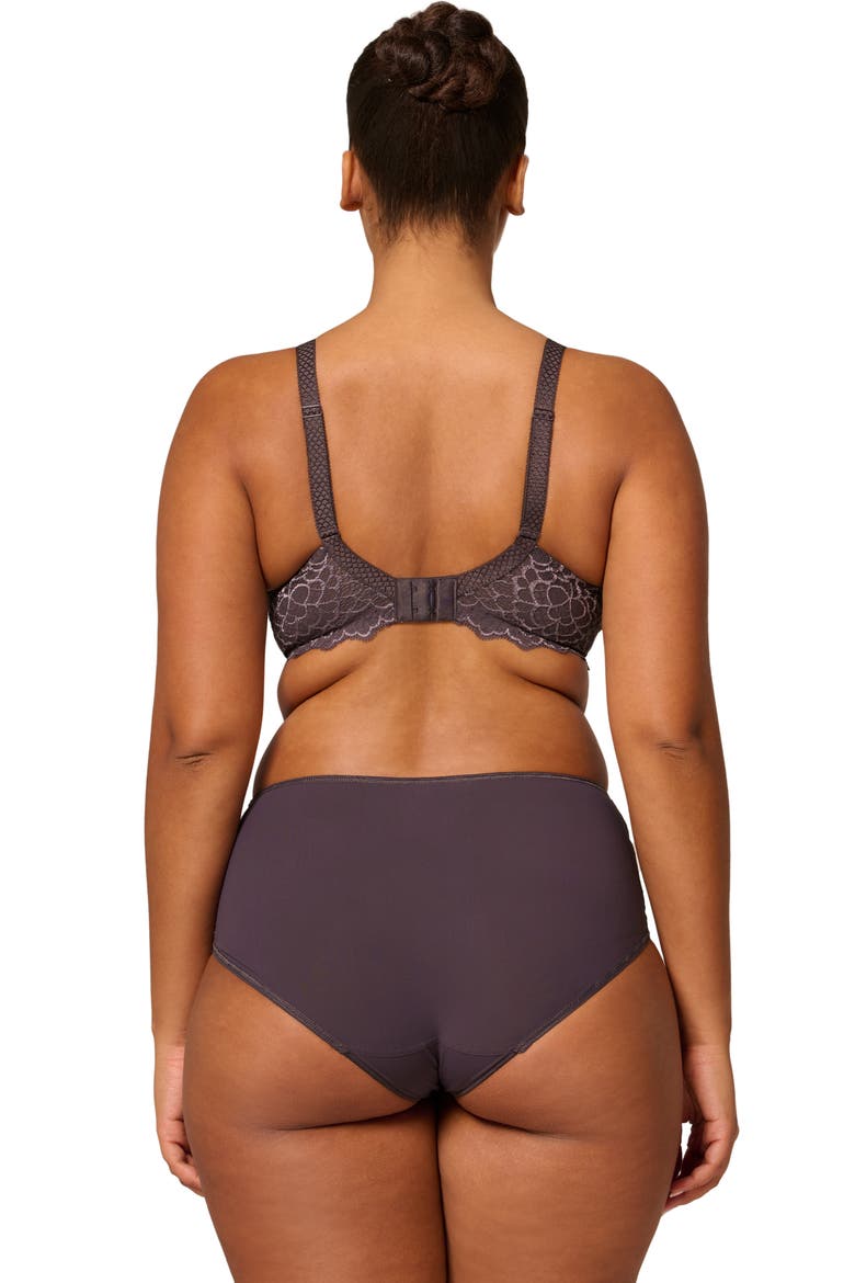 Caresse Underwire Plunge Bra, Alternate, color, GRAPHITE GREY