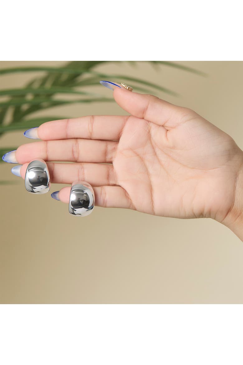 Dome Drop Earrings, Alternate, color, Silver