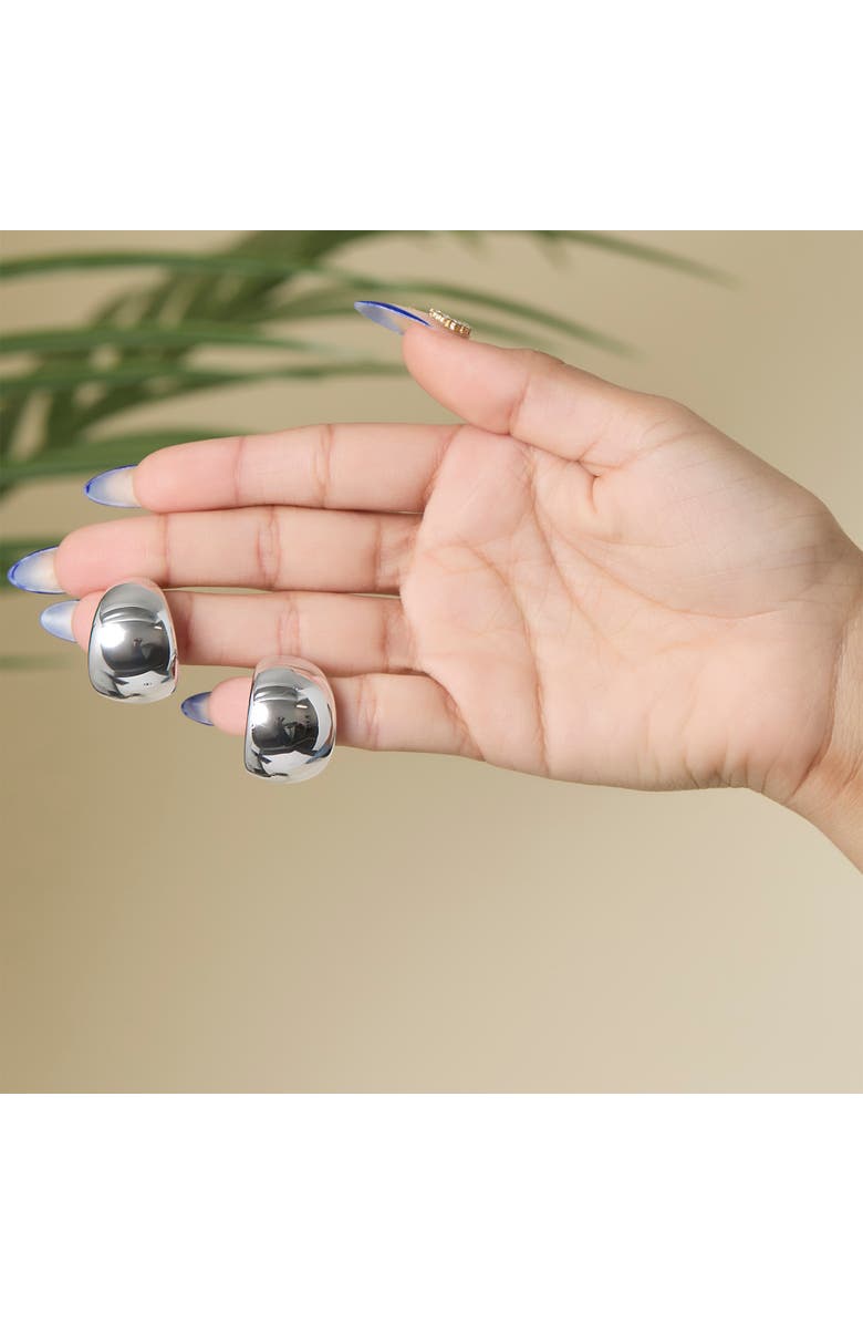 Jessica Simpson Dome Drop Earrings, Alternate, color, Silver