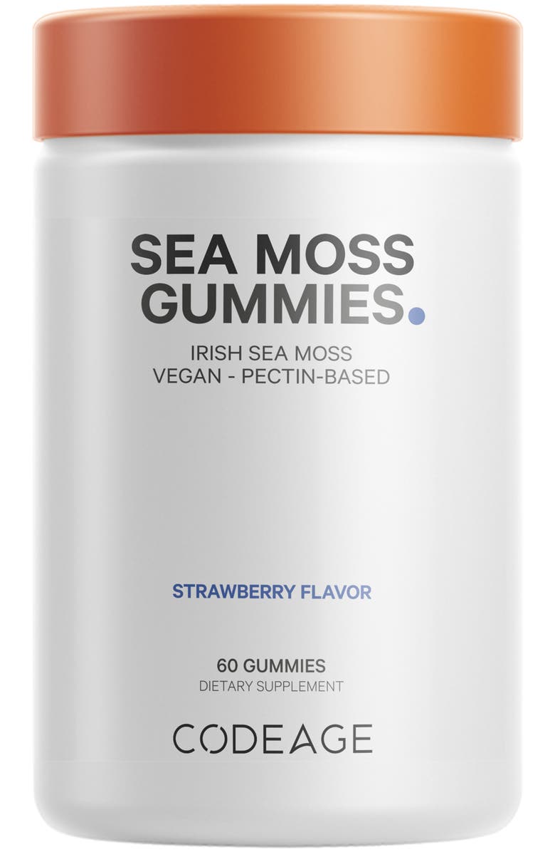 Codeage Irish Sea Moss Gummies Supplement, Main, color, White