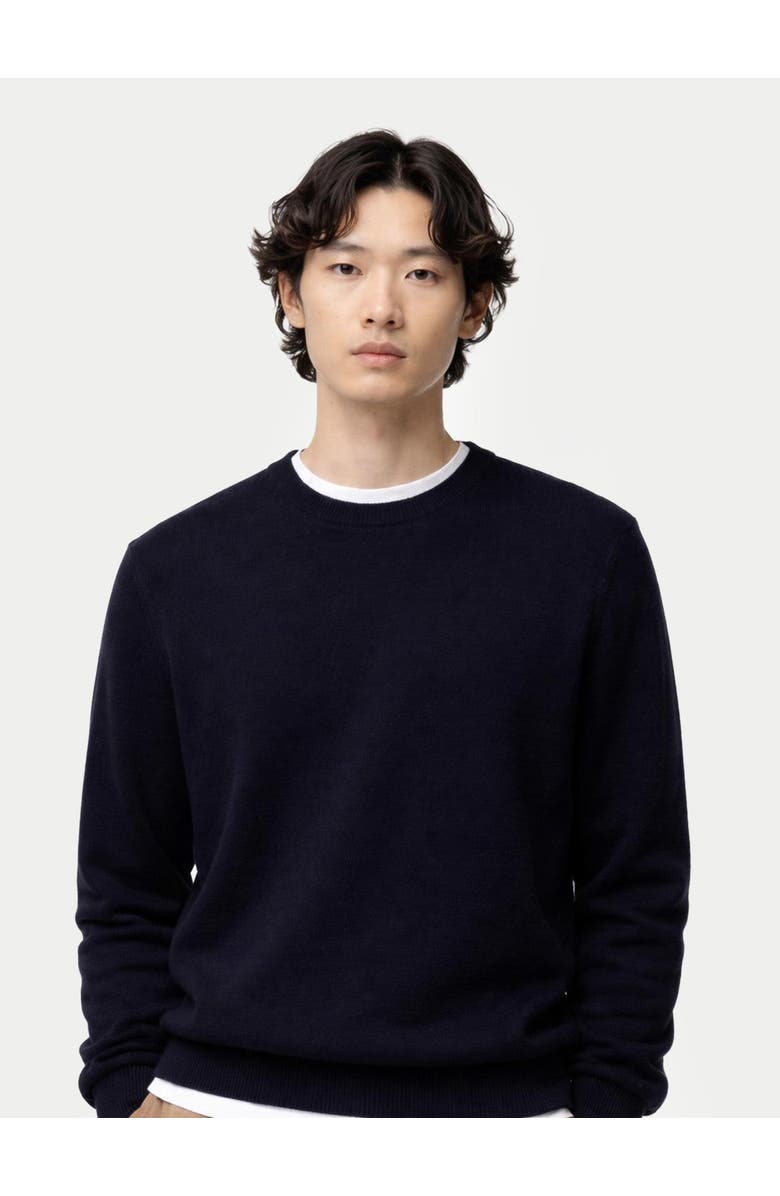 GOBI Mongolian Cashmere Essential Crewneck Cashmere Sweater, Alternate, color, Peacoat