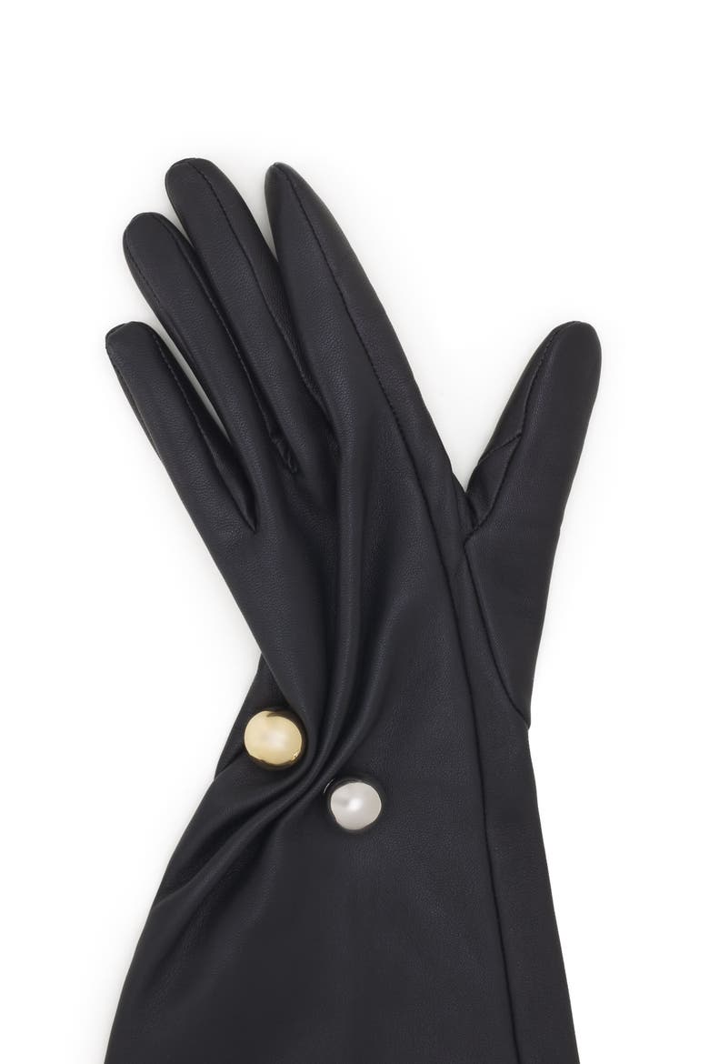 Ondine Leather Gloves, Alternate, color, Black