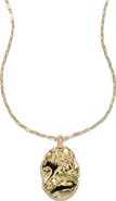 Alexis Bittar Brut 14k Gold Plated Lion Charm Pendant Necklace