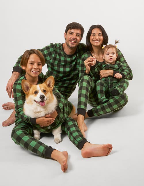 Leveret Cotton Plaid Matching Family Holiday Pajamas In Green