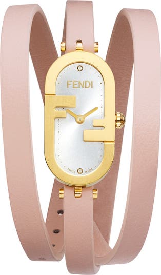 Fendi O'Lock Diamond Embellished Wrap Watch, 14.8mm x 28.3mm