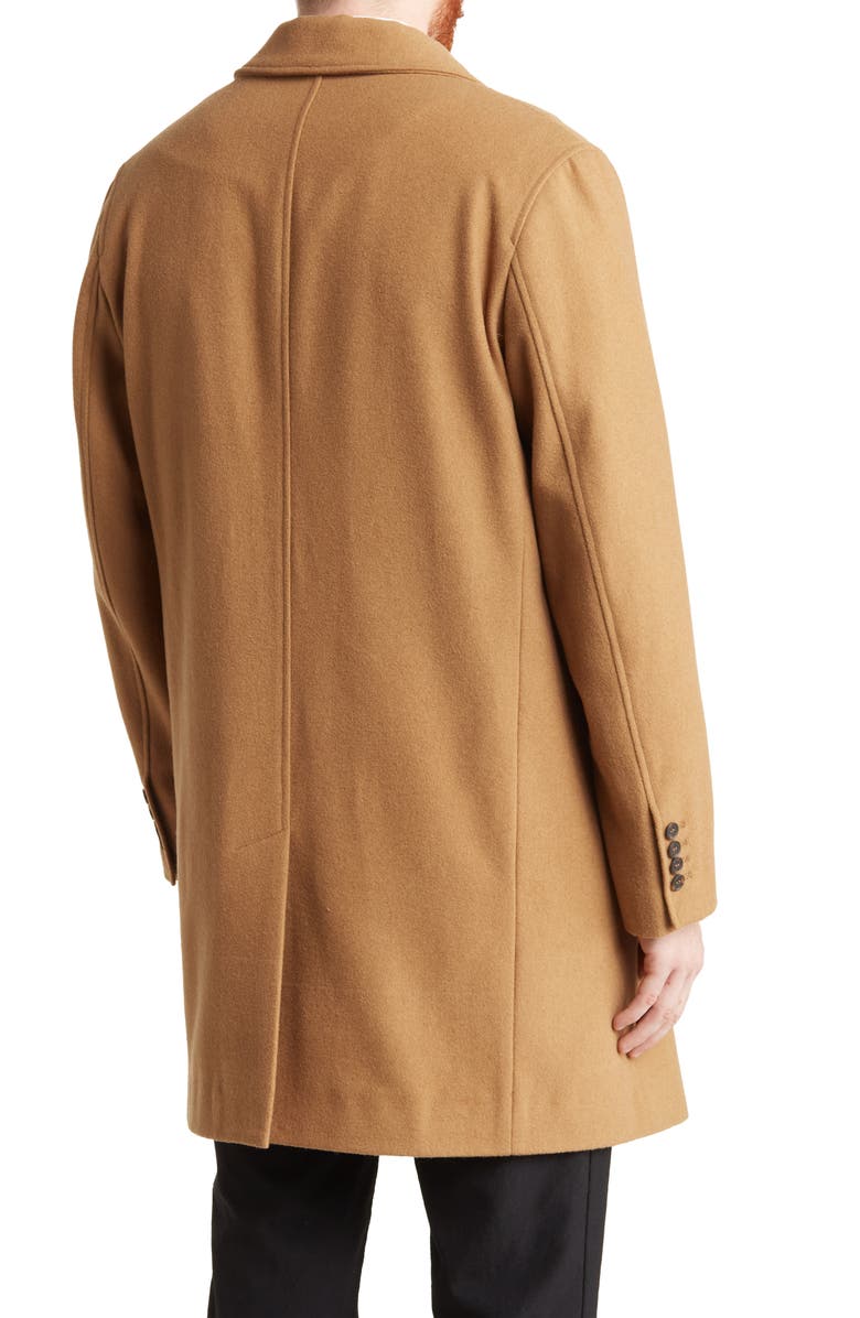 Cole Haan Signature Wool Blend Melton Classic Topper, Alternate, color, Camel