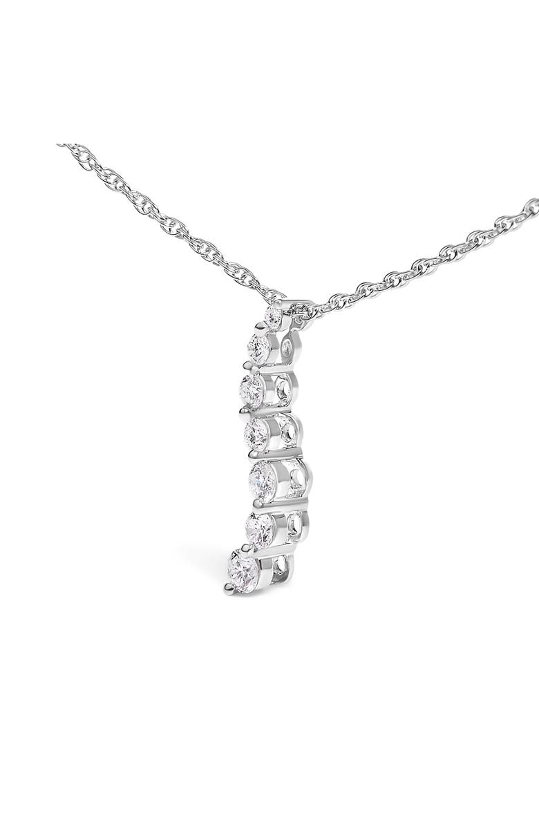 Haus of Brilliance .925 Sterling Silver 1/4 Cttw Lab Grown Diamond Journey Pendant Necklace, Alternate, color, White