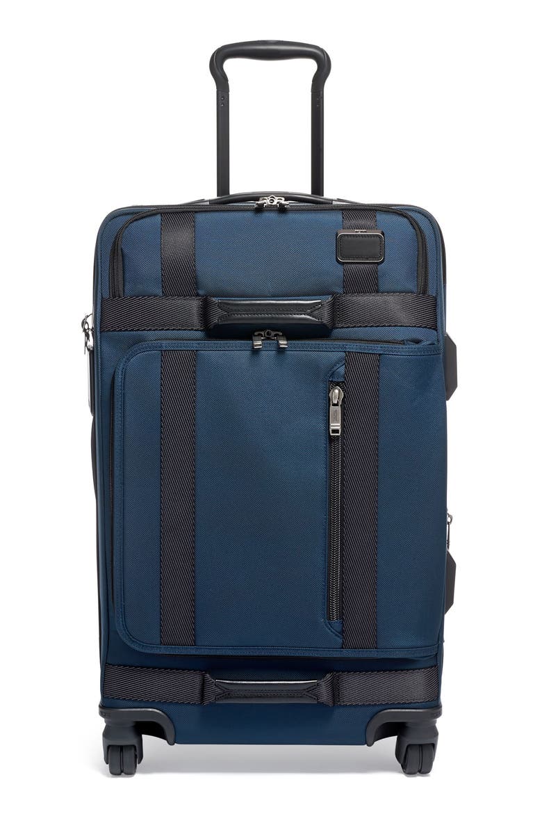 Merge 26-Inch Front Lid Recycled Dual Access 4-Wheel Packing Case, Main, color, NAVY