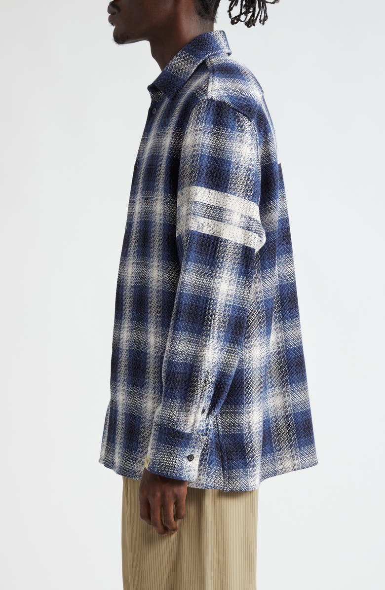 Golden Goose Journey Nolwenn Plaid Button-Up Overshirt, Alternate, color, Ice/ Indigo