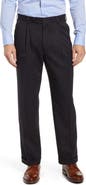 Berle Classic Fit Pleated Microfiber Performance Dress Pants