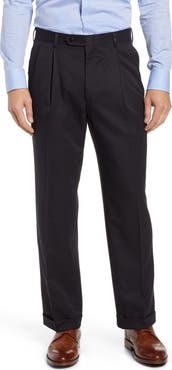 Berle Classic Fit Pleated Microfiber Performance Dress Pants